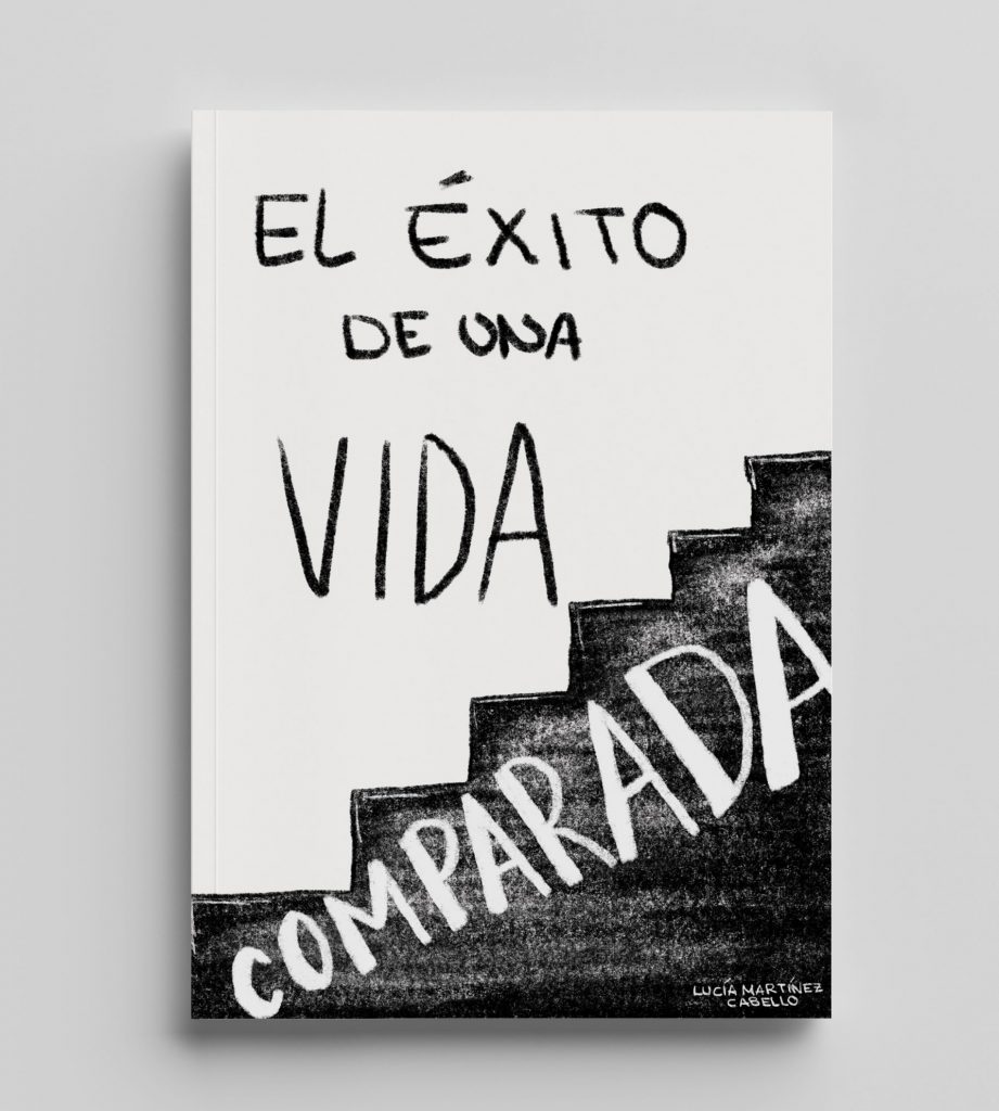 Cubierta de un fanzine, con el fondo blanco y letras del título. En la parte inferior unas escaleras en color negro